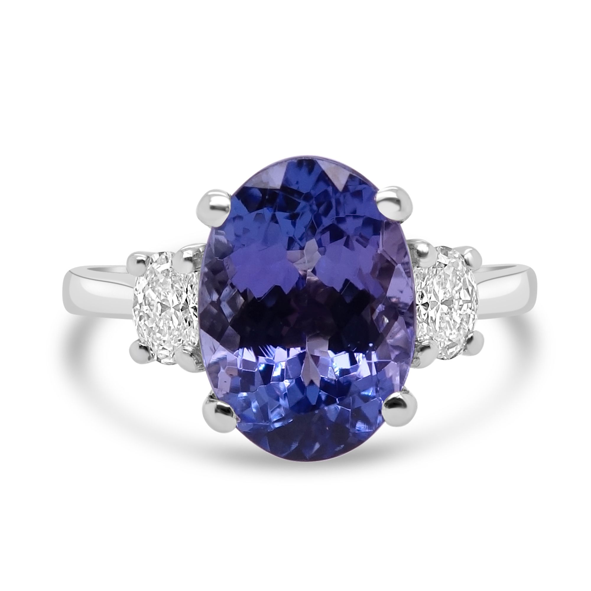 Platinum Tanzanite and Diamond Trilogy Ring