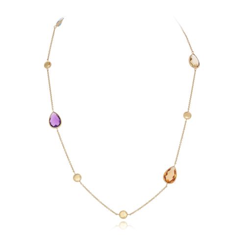 9ct Yellow Gold Multi Gemstone Necklet