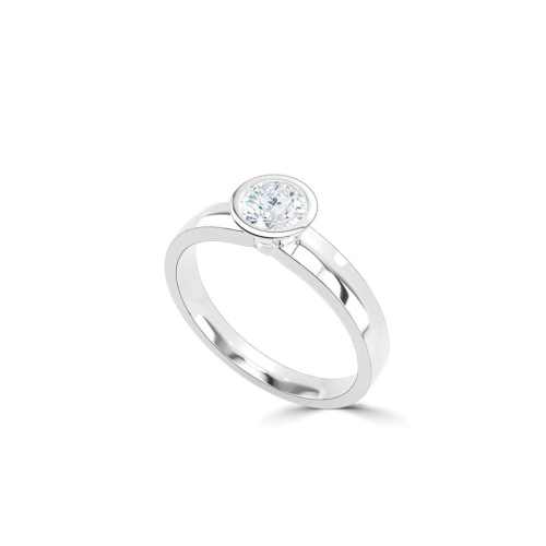 18ct White Gold 0.50ct. Bezel Set Solitaire Diamond Ring