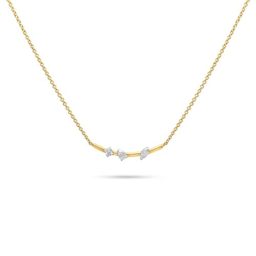 18ct Yellow Gold 0.25ct Diamond Bar Necklace