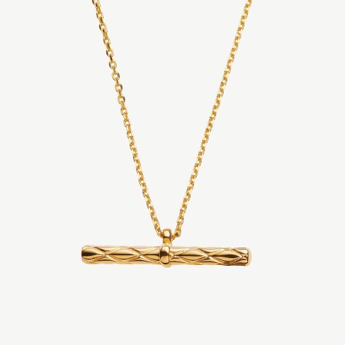Yellow Gold Vermeil Silver T-bar Pendant