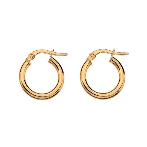9ct Yellow Gold 12mm Hoop Earrings