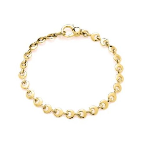 9ct Yellow Gold Fancy Round Link Bracelet