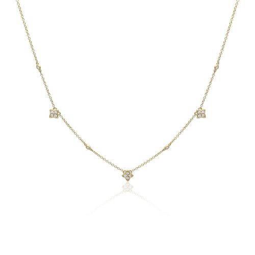 18ct Yellow Gold 0.27ct Diamond Quatrefoil Necklace