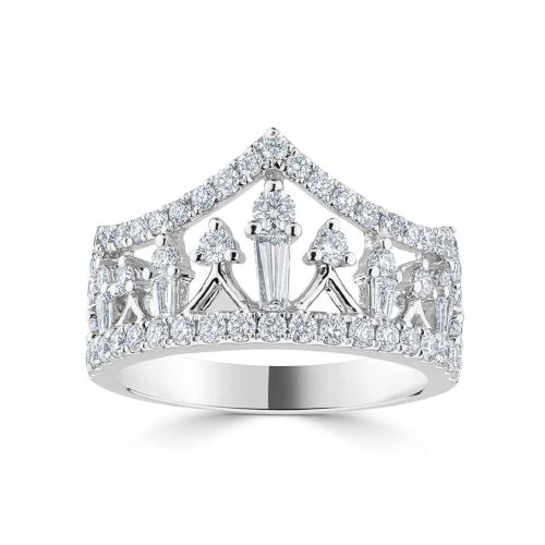 Platinum Diamond Tiara Ring 