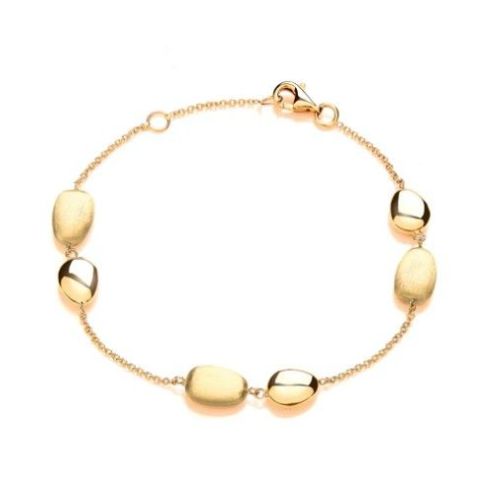 9ct Yellow Gold Textured Link Bracelet